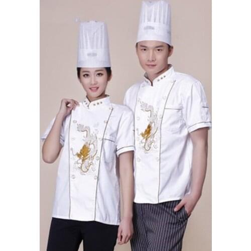 High quality white long sleeves and short sleeves professional head chef uniform restaurant hotel kitchen chef jacket