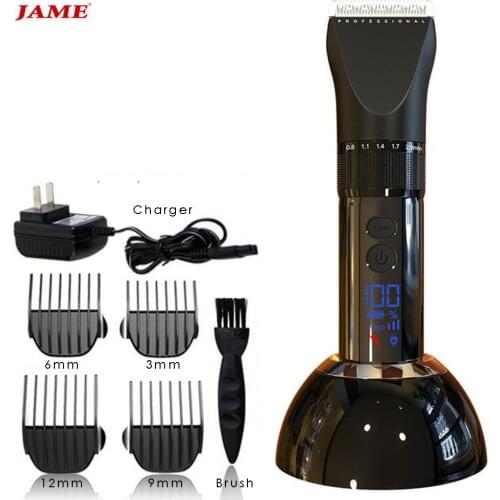Professional Turbo Hair Clipper Rechargeable Hair Trimmer 18650 Lithium Battery Titanium Alloy Blade Cutting Machine for Barber