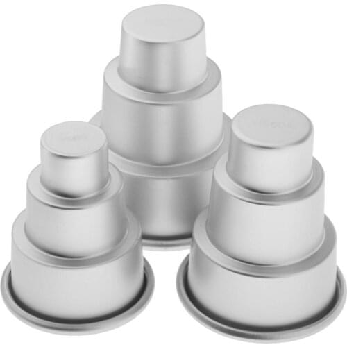 Mini Aluminum Alloy Non-stick 3 Tier Bread Pan Mold Mousse Cake DIY Baking Tool