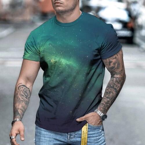 2021 Summer Mens Starry Sky T-shirt Classic Scenery Harajuku Casual Streetwear Printed Letter T-shirt T-shirt Top