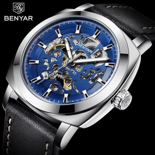 BENYAR Top Brand Reloj Men Mechanical Wristwatch 30M Waterproof Stainless Steel Business Automatic Watch for Men montre homme