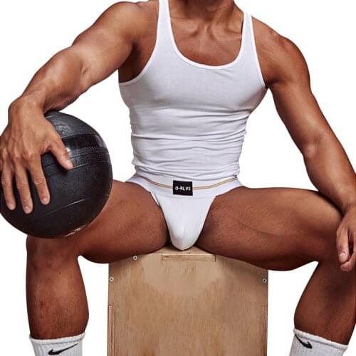 ORLVS Gay Underwear Men Thongs Sexy Jockstrap Mens Bikini Modal Slip Thong Man Sport Style Sissy Double Strap Male Lingerie