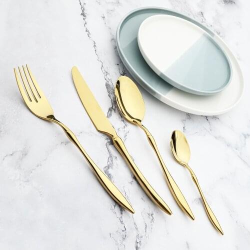 Dinnerware Set Luxury Cutlery Steel Set Quality Tableware Knives Forks Spoon Silverwar Dining Dinner Set Western Food Restaurant