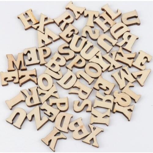 Natural Wood Mixed A-Z Letter&Alphabet Craft Accessories Scrapbooking For Handmade Sewing Home Decoration 16mm 50pcs