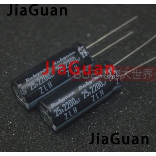 20PCS NEW RUBYCON ZLH 25V2200UF 12.5x30mm 105 degrees 2200UF/25V high frequency low resistance and long life zlh 2200UF 25V