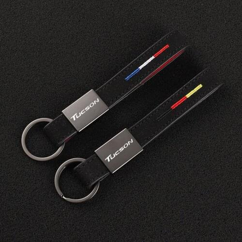 2021 New Fashion Leather Keychain Business Gift Car Styling Key Ring For Hyundai Elantra Accent Azara loniq Santa Sonata Tucson