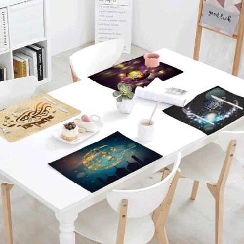 New Arrival Cloth Napkin Ramadan Gift Cotton Fabric Napkin Moon Window Dish Towel Castle Kitchen Restaurant Decorating Tea Towel