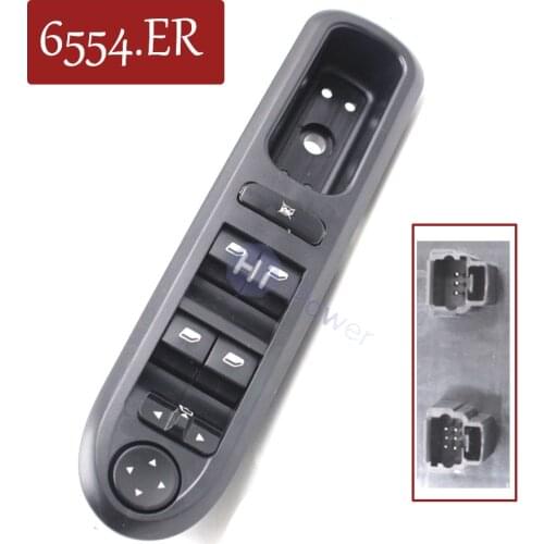 New 6554.ER 6554er Front Left Side Power Electric Window Lifter Switch Panel For Peugeot 407 SW 96468704XT 6554 ER 2004-2010
