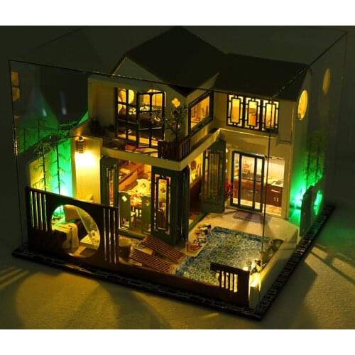 New Doll House Wooden Furniture Diy House Miniature Assemble 3d Miniaturas Dollhouse Puzzle Kits Toys For Children Birthday Gift