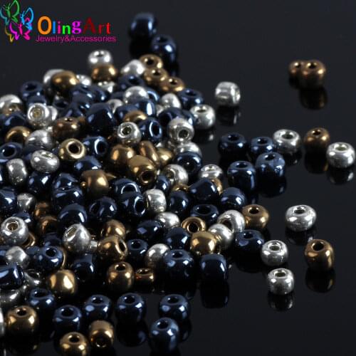 OlingArt 4MM approx 1100pcs Metal mixed multicolor Glass Seed beads DIY necklace Bracelet earrings choker jewelry making