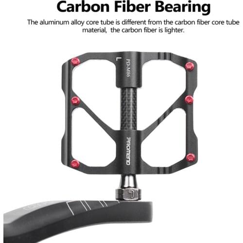 PROMEND Mtb Pedal Quick Release Road Bicycle Pedal Anti-slip Ultralight Mountain Bike Pedals Carbon Fiber 3 Bearings Pedale Vtt