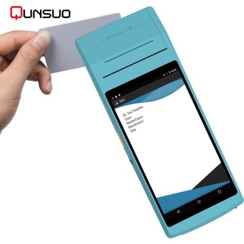 Android 6.0 POS Handheld Terminal 3G Internet Wifi Bluetooth 58mm Printer For Restaurant Parking Lot Outdoor Used