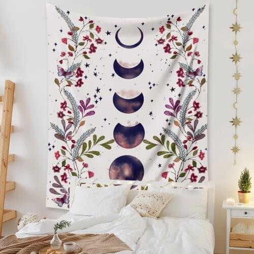 Psychedelische Maan Sterrenhemel Tapestry Bloem Muur Opknoping kawaii room decor Tapijt mandala Art Home Decoratie Accessoires