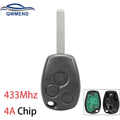 BHKEY for Dacia Logan Sandero Duster 433Mhz 4A Chip 3B Remote Car Key for Renault Twingo Symbol Trafic 2013 2014 2015 2016