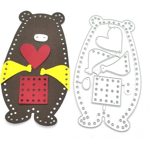 Julyarts Bear Heart Stencils Cutting Dies For Diy Scrapbooking Emboss Paper Card Making Die Mould Stencil