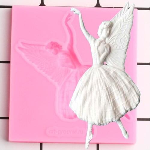 Flower Fairy Silicone Mold Cupcake Topper Fondant Mold Wedding Cake Decorating Tools Chocolate Gumpaste Candy Clay Resin Moulds