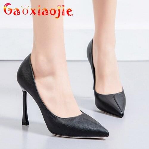 Spring And Autumn New Office Temperament Women Pumps Fashion Pointed Toe Lady Stilettos 10CM Splicing Design Wedding Party Shoes