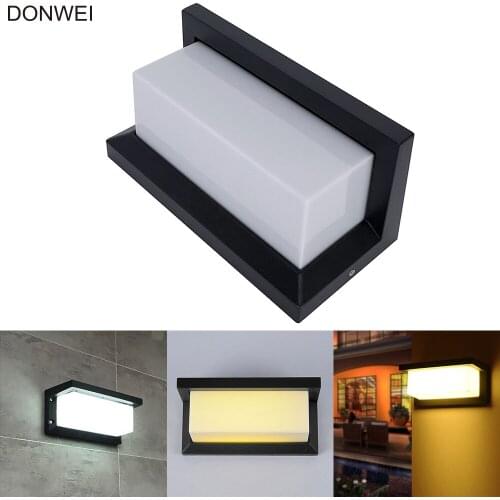 Outdoor Waterproof 20LED 10W Wall Lamp Simple Style Square Aluminum Alloy Courtyard Corridor Aisle Porch Lights AC110V 220V