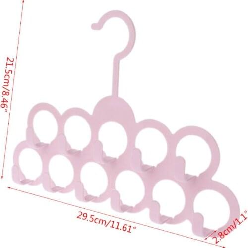 11Holes Clothes Tie Belt Shawl Scarf Hanger Display Holder Closet Organizer Hook 97BB