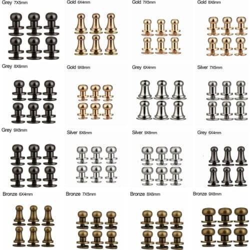 10Pcs Monk Head Screws DIY Leather Craft Belt Wallet Solid Brass Nail Garment Rivets Screws Hat/Bag/Shoes/ Clothes Accessories