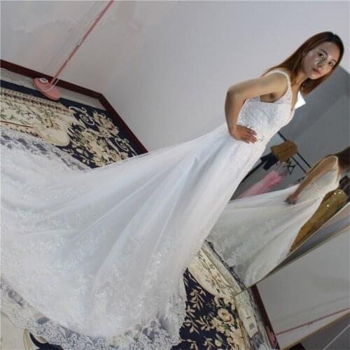A Line Wedding Dress 2020 Sashes Sleeveless V Neck Backless Modest Cheap Court Train Plus Size Bridal Gowns vestidos de novia