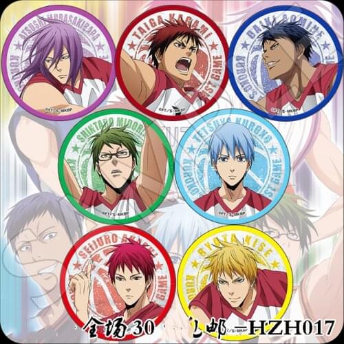 ZXFJXR 58MM Kuroko No Basket Kuroko Tetsuya Kagami Taiga Icons Brooch Badge Stemma Escudo de armas