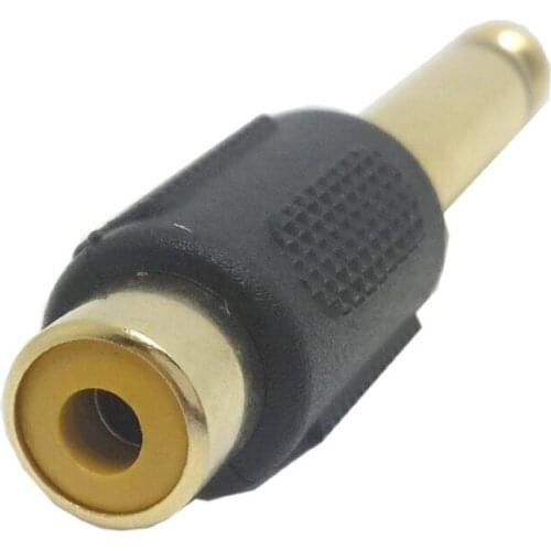 10pcs Gold Plated 6.35mm (1/4 Inch) Mono Plug to RCA Jack CONNECTOR