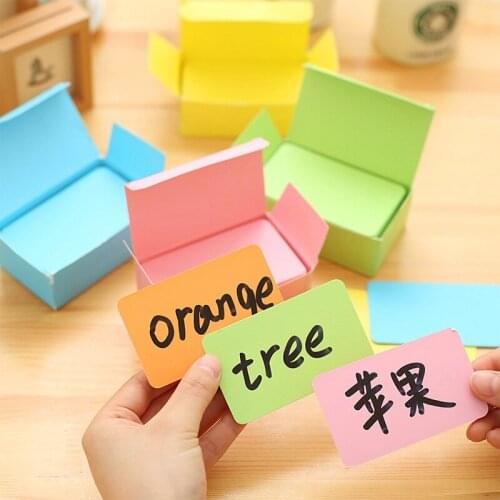 100pcs/box small mini white colorful kraft paper card office business message note memo pad supplies stationery wholesale