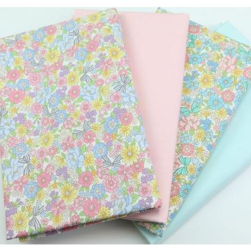 160x50cm Small Floral Bow Printed Cotton Diagonal Fabric, Making Childrens Summer Sun Hat Dress Pajamas Cloth
