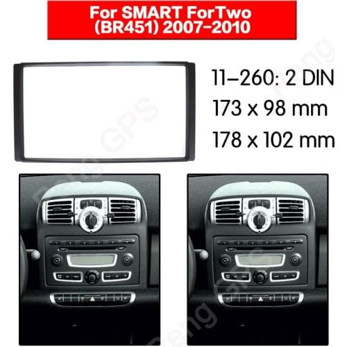 2 DIN Car Radio stereo Fitting installation adapter fascia For Smart Fortwo (BR451) 2007 2008 2009 2010 frame Audio