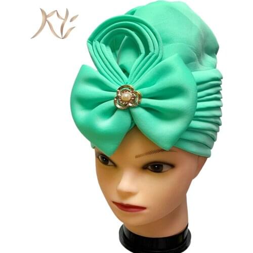 2021 Newest Elegant Turban Hats Women Cap Beaded For India Hat Scarfs Head Wrap Headband Girl Hair Accessories Lady Sc-68