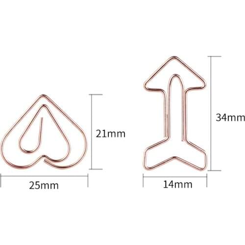 2020 paper clips decorative Notebook binder clips gold pink Love arrow Bookmark kawaii office accessories Free shipping