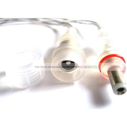 5 Set Waterproof Cable White 5.5x2.1mm DC Power Connector Male to Female 15cm