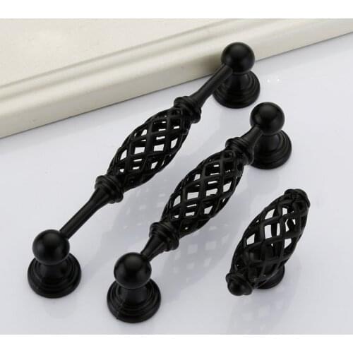 5pcs Antique Red Bronze Cabinet Handles Zinc Alloy Hollow Out Bird Cage Knobs Kitchen Door Pulls Cupboard Wardrobe Handle