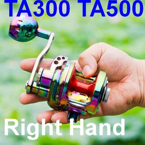 TA300 TA500 Drum Fishing Trolling Reel Full Metal 4.9:1 Brake 20Kg 9+2 Bearings Anti Seawater Corrosion 570g PE3 300m PE3.0 500m