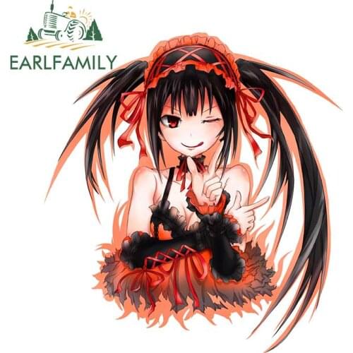 EARLFAMILY 13cm x 12.2cm for Date A Live Tokizaki Camper Car Stickers Vinyl Anime Decals Funny Custom Printing Trunk Decoration