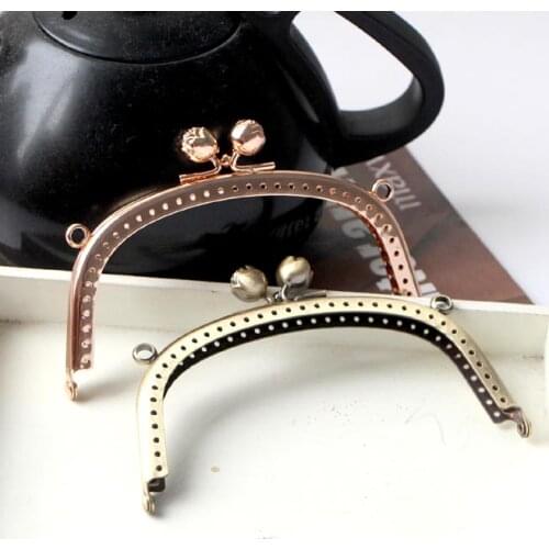 K176 Small roses bud 12.5CM Smooth surface arc-shaped Hardware Coins Purse Frames Metal Kiss Clasp Bags Making accessories DIY