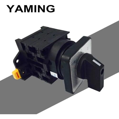 Cam switch DIN rail mounted 3 pole manual switch industrial YMW42-20/3 black 3 poles 20A 12 terminal rotary universal switch