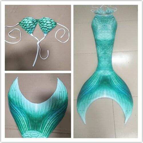 3pcs/set New Mermaid Tail with Flippers Bikini Swimmable Girl Women Cosplay Costume Mermaid Tails for Swimming Adults Swimsuit