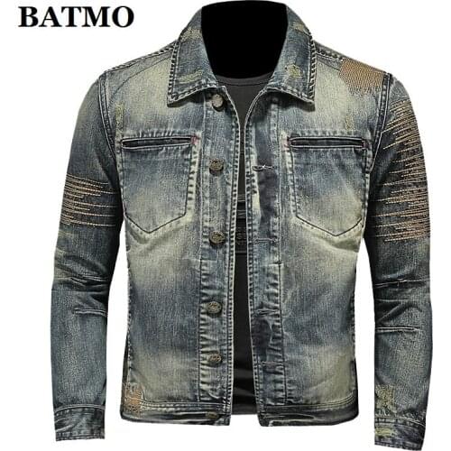 BATMO 2021 new arrival high quality denim jackets men,male causal coat,plus-size M-5XL H09158