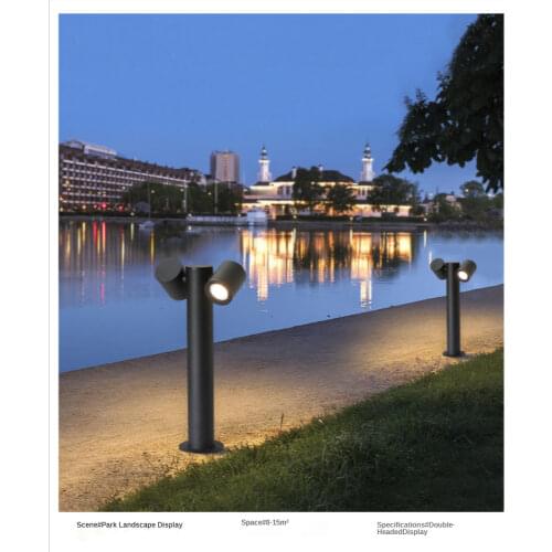 Outdoor waterproof LED lawn lamp villa garden courtyard lamp creative lawn lamp 9W18W double head single head landscape lamp