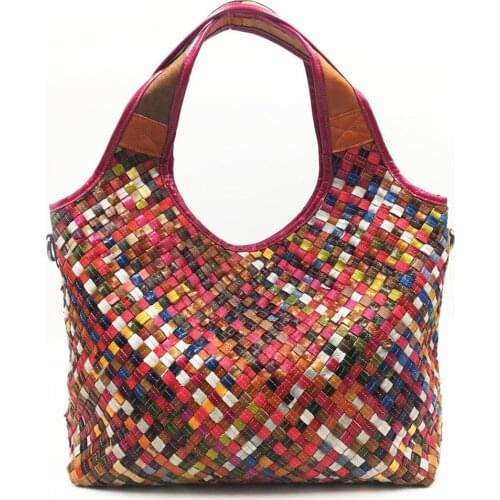 2020 New Style Sheepskin Bag Hand-Woven Single Shoulder Messenger Bag European and American Women Leather Lady Bag