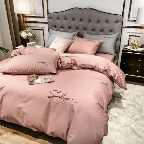 New Products Home Textile Spring Autumn Nordic Style Bedding Set Soft Pure cottonTwill 4pcs Bed Sheet Quilt Cover Pillowcase