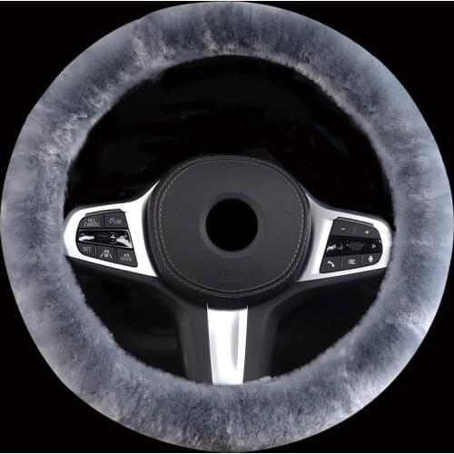 OKAYDA Anti-slip Faux Fur Steering Wheel Covers Fit Most Car Styling Easy Install High Quality