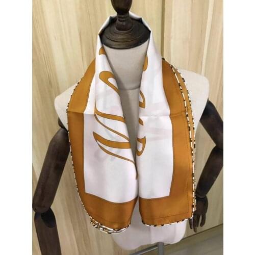 2021 New Arrival Fashion Elegant 100% silk scarf 90*90 cm square shawl twill wrap for women lady girl