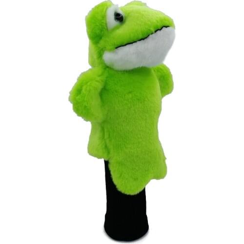 Plush Frog Golf Head Cover Fairway Woods & Hybrid Rescue Cartoon Animal Golf Clubs Headcover Mascot Novelty Cute Gift