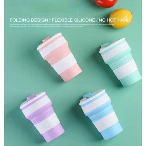 Hot Folding Silicone Cup Portable Silicone Telescopic Drinking Collapsible Coffee Cup Multi-function Foldable Silica Mug Travel