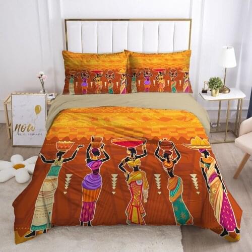 3D luxury bed linen Bedding set Blanket cover set sheet euro 2.0 1.5 family for home bedclothes 200x220 Indian woman