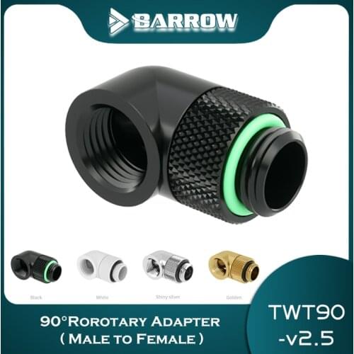 Barrow 4 Colors 45 90 Degree Rotatable Adapter (M-F) 360 Rotary joint Water Cooling tube Angled Fitting