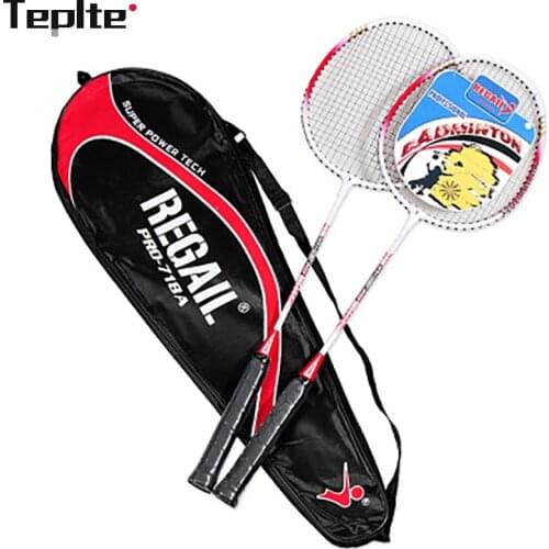 718a Aluminum Alloy Badminton Racket Baking Paint for Metal Two-Color Racket Two-Piece Training Badminton Racket Set